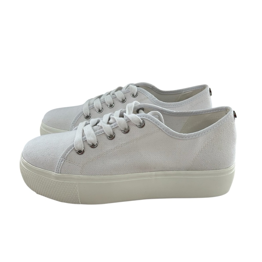 Steve Madden Elore White Canvas Platform Sneakers 9.5